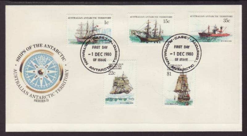 Australian Antarctic Territory L37,L41,L44,L47,L52 Ships U/A FDC