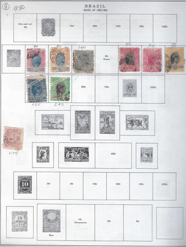BRAZIL COUNTRY LOT 440 STAMPS SCV $147.05 STARTS AT 8% OF CAT