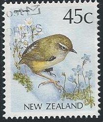 New Zealand 924 (formerly 922A) (used) 45¢ rock wren