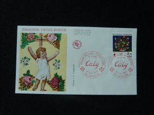 Red Cross flowers FDC France 1984 (ref 44668)