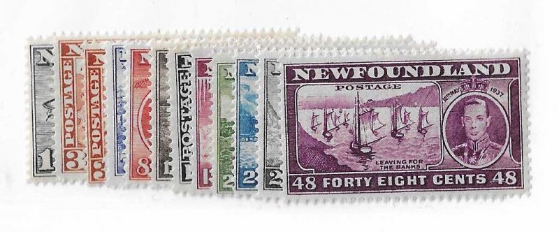 Newfoundland Sc #233=243 'long' Coronation  set of 11 OG VF