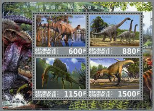 Dinosaur Brachiosaurus Pre Historic Animal Souvenir Sheet of 4 Stamps Mint NH