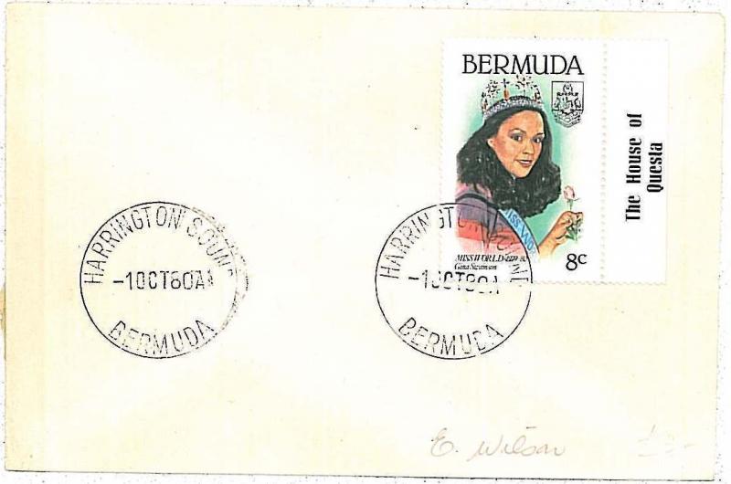 POSTAL HISTORY -  BERMUDA : Postmark on COVER 1980 - HARRINGTON BOUND