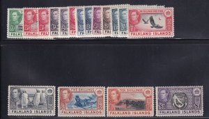 Falklands Scott # 84 - 96 set VF OG mint lightly hinged cv $ 385 ! see pic !