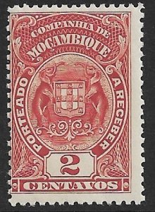 MOZAMBIQUE COMPANY 1919 2c ELEPHANTS Postage Due Sc J33 MH