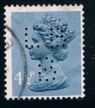 UK MH49: 4.5p Queen Elizabeth II, perfin L B / B, used, VF