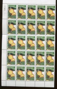 Togo Stamp Sheet - #1743 -8 / FRUIT COLLECTION Pears, Lemons, Banana ext - O35