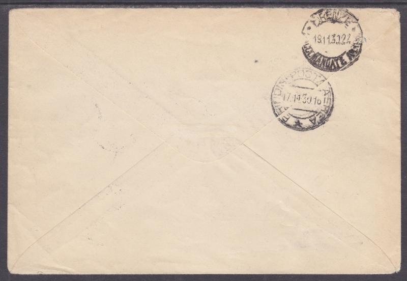 Italy, Aegean Sc C1-C3 + Rhodes Sc 26-27 on 1930 Registered Cover to Firenze