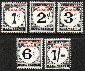 Ghana Sc #J1-J5 MNH