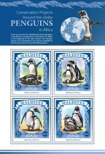 MALDIVES - 2015 - Penguins - Perf 4v Sheet - Mint Never Hinged