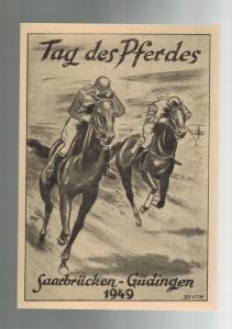 1949 Saar Germany Horse day Exhibition First Day Cover Maxi Card # B67 B68!