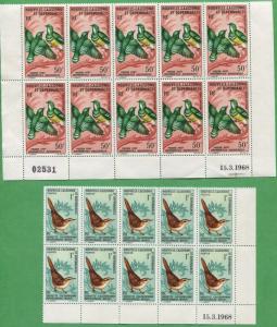 10 Sets of 1967 New Caledonia Stamps 361-363 C49a Cat. Value $220 Tropical Bird