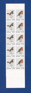 Norway   #800-801a   MNH  1982  booklet  birds  blue-throat   robin