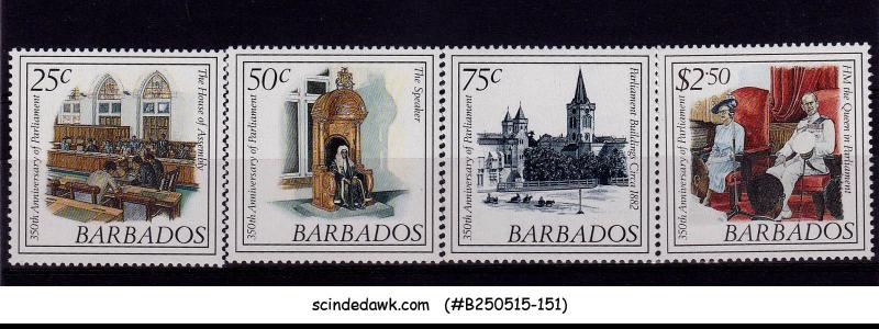 BARBADOS - 1989 350th ANNIVERSARY OF PARLIAMENT - 4V - MINT NH