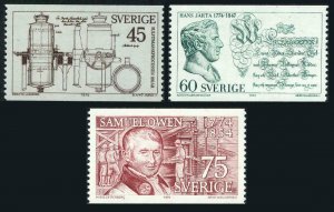 Sweden 1036-1038,MNH Michel 841-843. Hans Jarta,Samuel Owen,1974.Sulphite pulp.