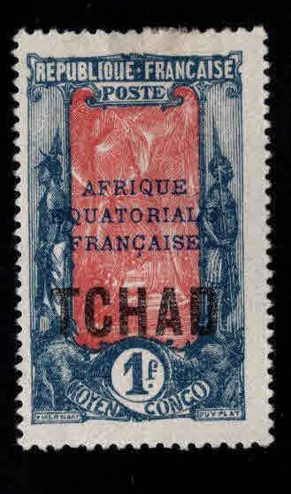 Chad TCHAD Scott 43 MH* Afrique Equatorial stamp overprint