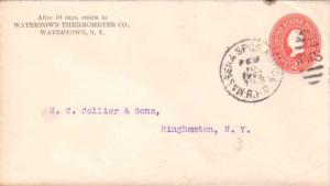 United States U.S. R.P.O.'s Massena Spgs. & Utica 1902 102-O-1  Postal Statio...