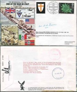 JS45/7c 50th Ann War II End of War in ITALY Signed by Maj Gen Sir G Burns