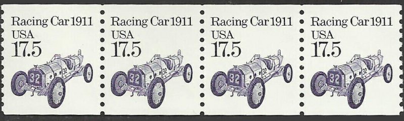 # 2262 MINT NEVER HINGED ( MNH ) 1911 RACING CAR 11 strips of 4