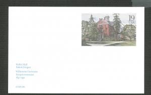 US Scott's UX162-19 Cent-Waller Hall-Postcard Unused