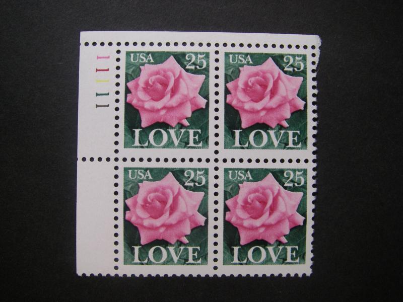 Scott 2378, 25c Love Rose, PB4 #11111 UL, MNH Beauty