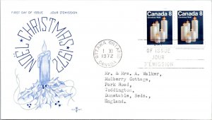 Canada 1972 FDC - Christmas Cover - Rosecraft Cachet - Ottawa, Ont - F78839