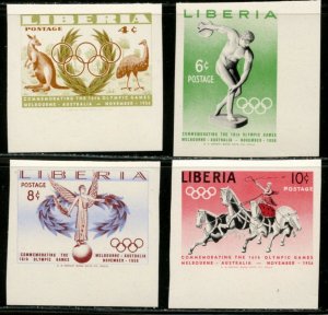 LIBERIA Sc#358-361 Imperforate 1956 Melbourne Olympics Complete Mint NH