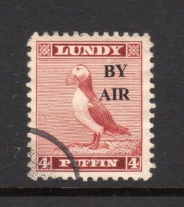 LUNDY: 4p 'BY AIR' (NARROW) OVERPRINT USED