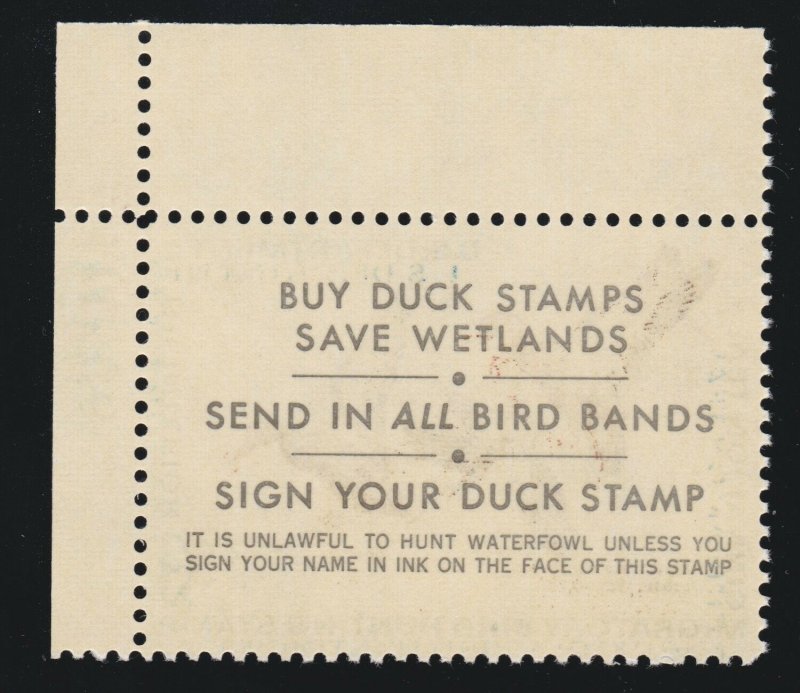 US RW38 $3 Federal Duck Stamp Mint Plate # Single XF OG NH SCV $42.50