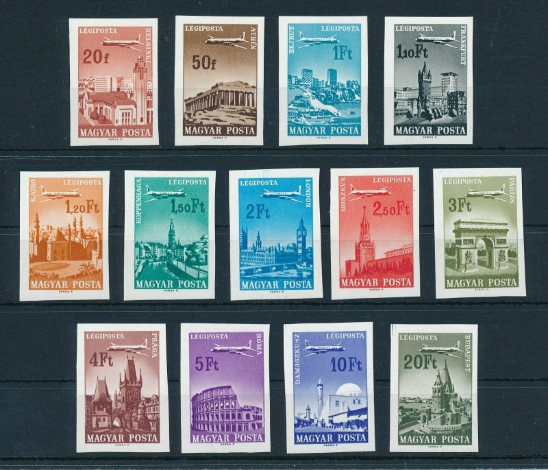 [108643] Hungary 1966-67 Airmail stamps 13 Values imperf. MNH