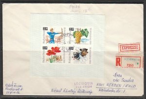 Hungary, Scott cat. B262b. Stamp Day IMPF. s/sht. Space Dogs. First day cover. ^