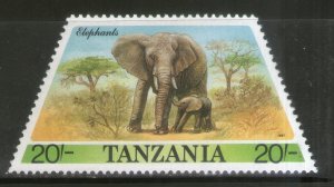 Tanzania 1988 African Elephant Wildlife Animal Sc 388 Odd Shaped Stamp MNH # 150