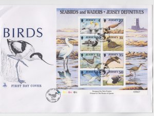 Jersey 1998 Sea Birds M/Sheet  -  on FDC