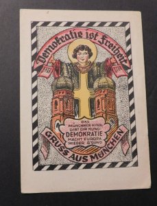 Mint Postcard Cathedral Towers Priest Religion Munich Democratic Europe