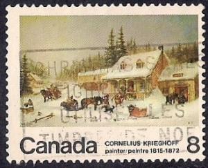 Canada #610 8 cent Corneiius Krieghoff stamp used F-VF