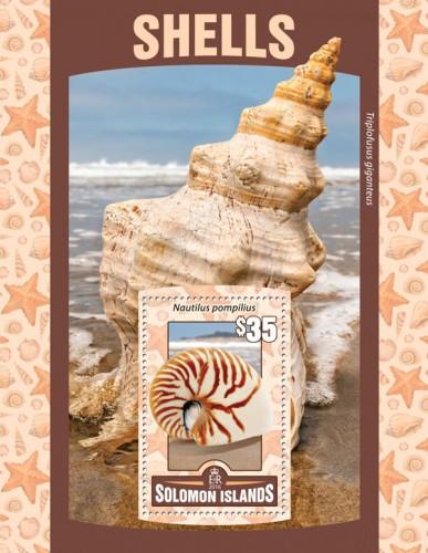 SOLOMON ISLANDS 2016 SHEET SEASHELLS SHELLS MARINE LIFE slm16119b