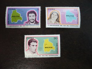 Stamps - Cuba - Scott# 1738-1740 - Mint Hinged Set of 3 Stamps