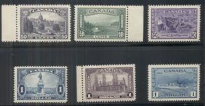 CANADA #226-7, 244-5, 261-2, High values of 3 better sets, all og, NH/LH