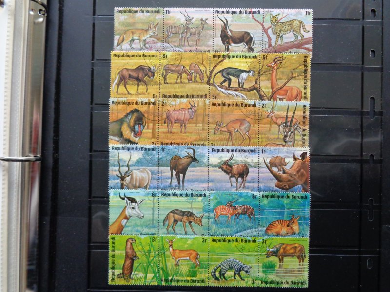 1974 Republic of Burundi Wild Animal 48 stamps Black and Gold font #4