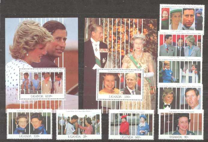 Uganda 918-27 MNH Royal family(Diana, Elizabeth) SCV29.