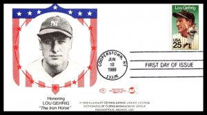 KAPPYSSTAMPS BASEBALL LOU GEHRIG 1ST CACHET BY ELEANOR GEHRIG ESTATE 1989 F125