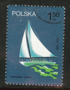 Poland Scott 2039 Used 1974 Flavor caneled Sailing Ship