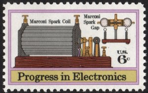 SC#1500 6¢ Progress in Electronics: Marconi Spark Coil (1973) MNH