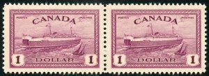 Canada Scott 273 MNHOG Pair -1946 $1 Train Ferry, Prince Edward Isl.-SCV $85.00