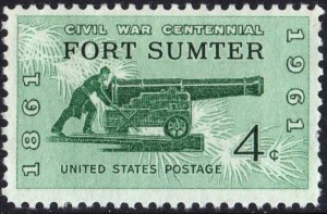 SC#1178 4¢ Civil War Centennial Issue: Fort Sumter (1961) MNH