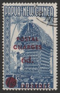 PAPUA NEW GUINEA 1960 'POSTAL CHARGES 6d. IXIXIXIXIX' on 7½d Postage blocked out