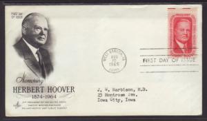 US Herbert Hoover 1965 Artcraft Ayerst Typed FDC BIN