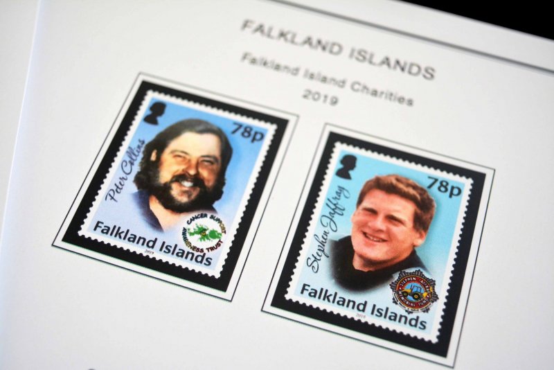 COLOR PRINTED FALKLAND ISLANDS 2011-2020 STAMP ALBUM PAGES (36 illustr. pages)