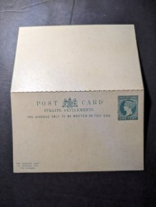 Mint British Straits Settlements Postal Stationery Postcard and Reply Card Set