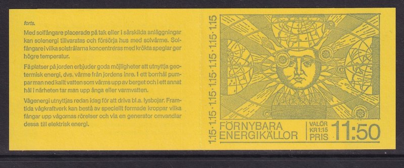 Sweden   #1313-1317a   MNH  1980  booklet   renewable anergy